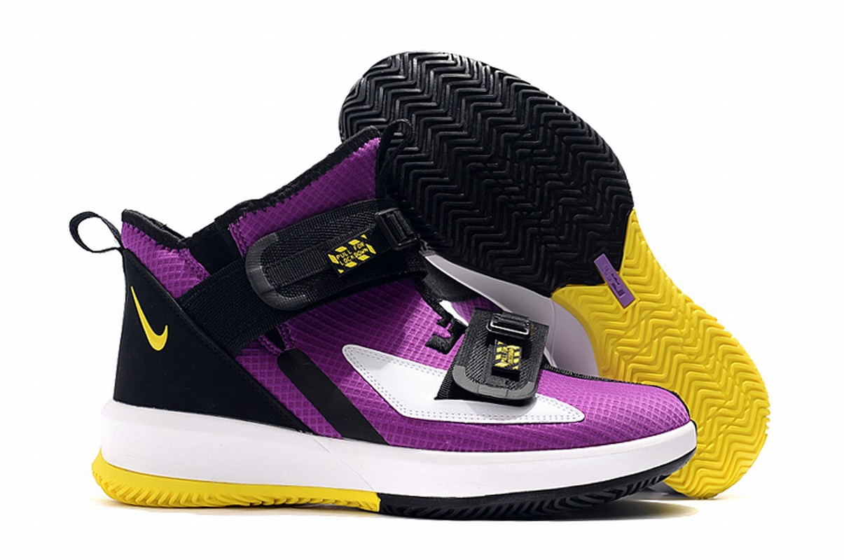 Nike Lebron James Soldier 13 Shoes Purple Yellow Black